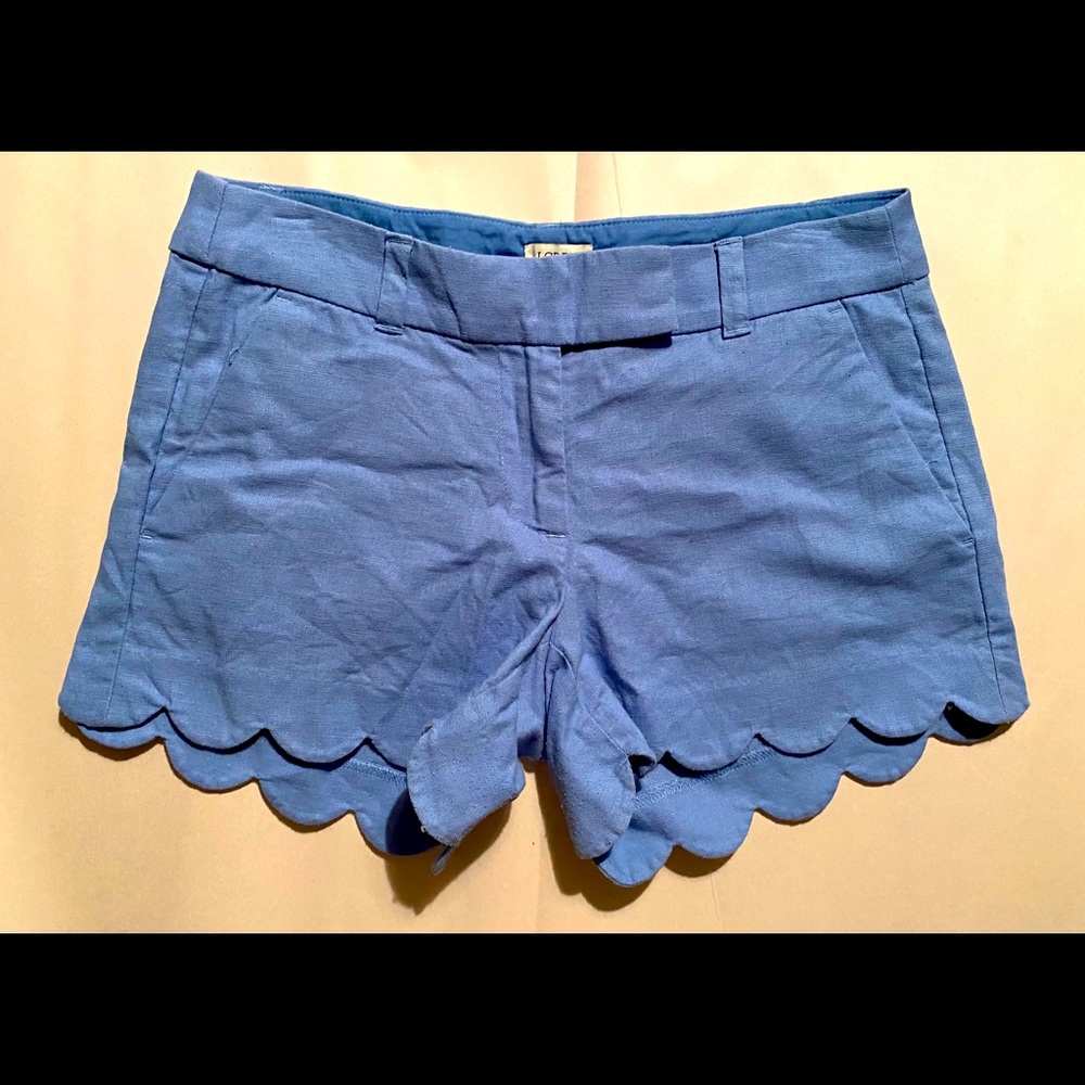 J Crew - Scalloped Blue Short. Size 2